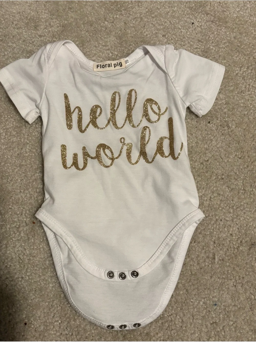 Girls White Onesies with Text - size 6-12 months with headband and diaper covers